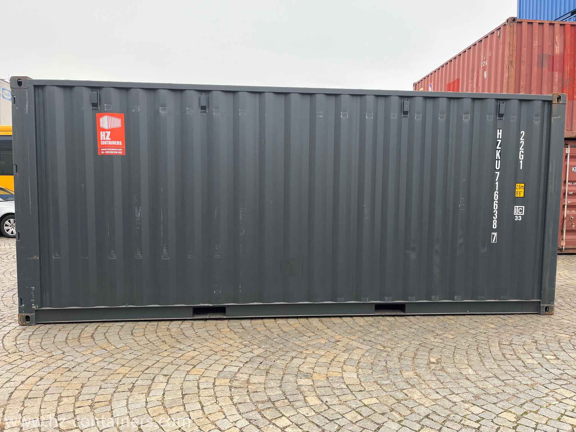 20ft EasyOpen Shipping Container – Anthracite One-Trip, HZKU 716