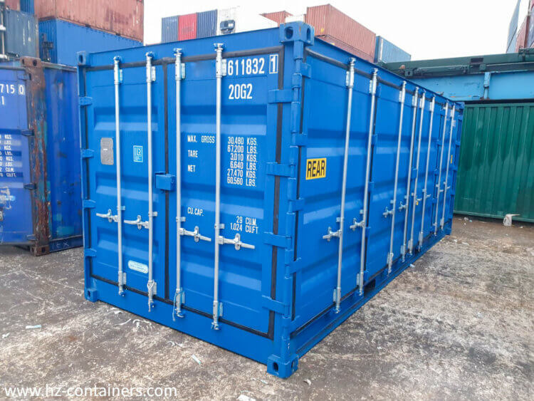 Low cube container with a height of 2.44m lower