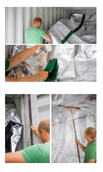 Instalace izolace do lodního kontejneru