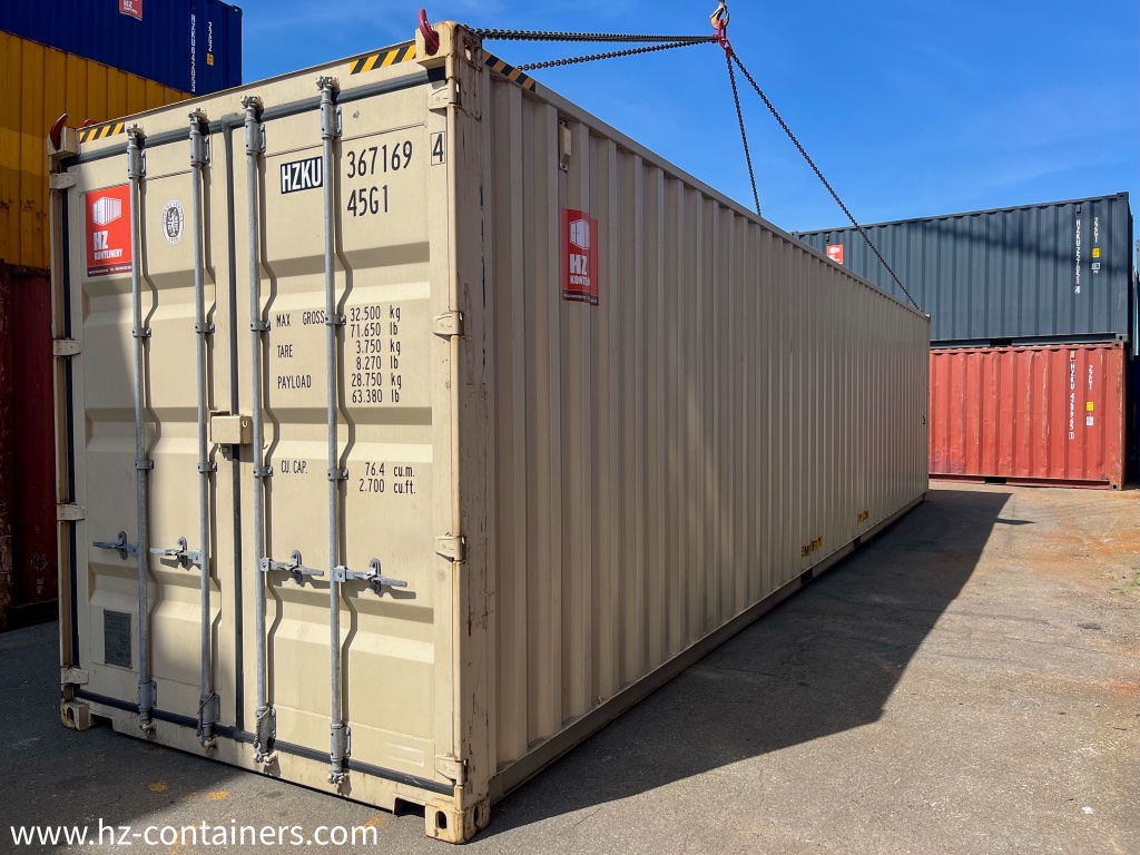 Unique storage solution: beige container 40'HC IICL, HZKU