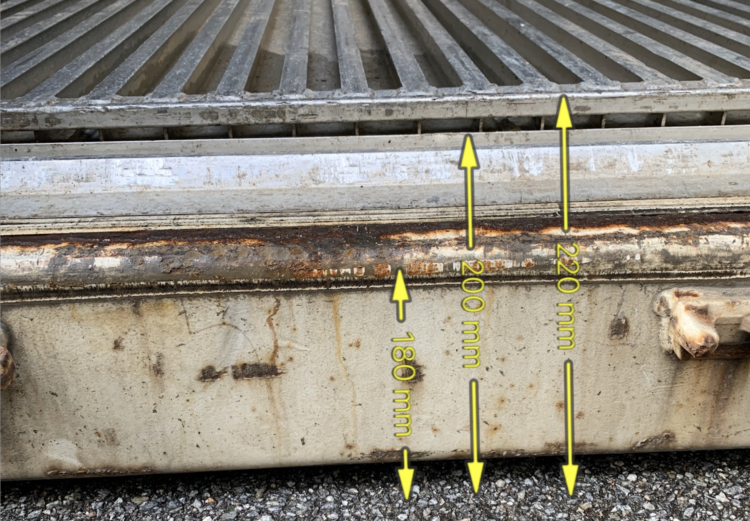 Visina poda hladnjače kontejnera