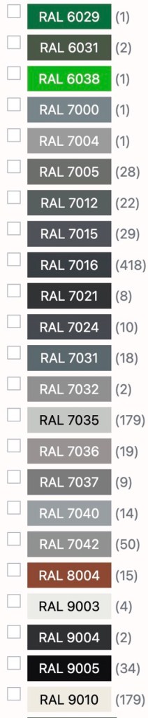 What colors of shipping containers are the most used and most in demand?