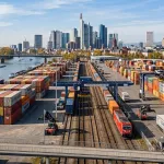 Ladijski kontejnerji Frankfurt na Majni Nemčija
